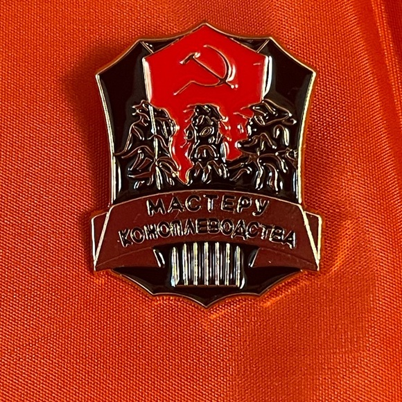 VTG Soviet PIONEER RED TIE Neck +23 Badges Lenin Komsomol hemp growing - Picture 4 of 5